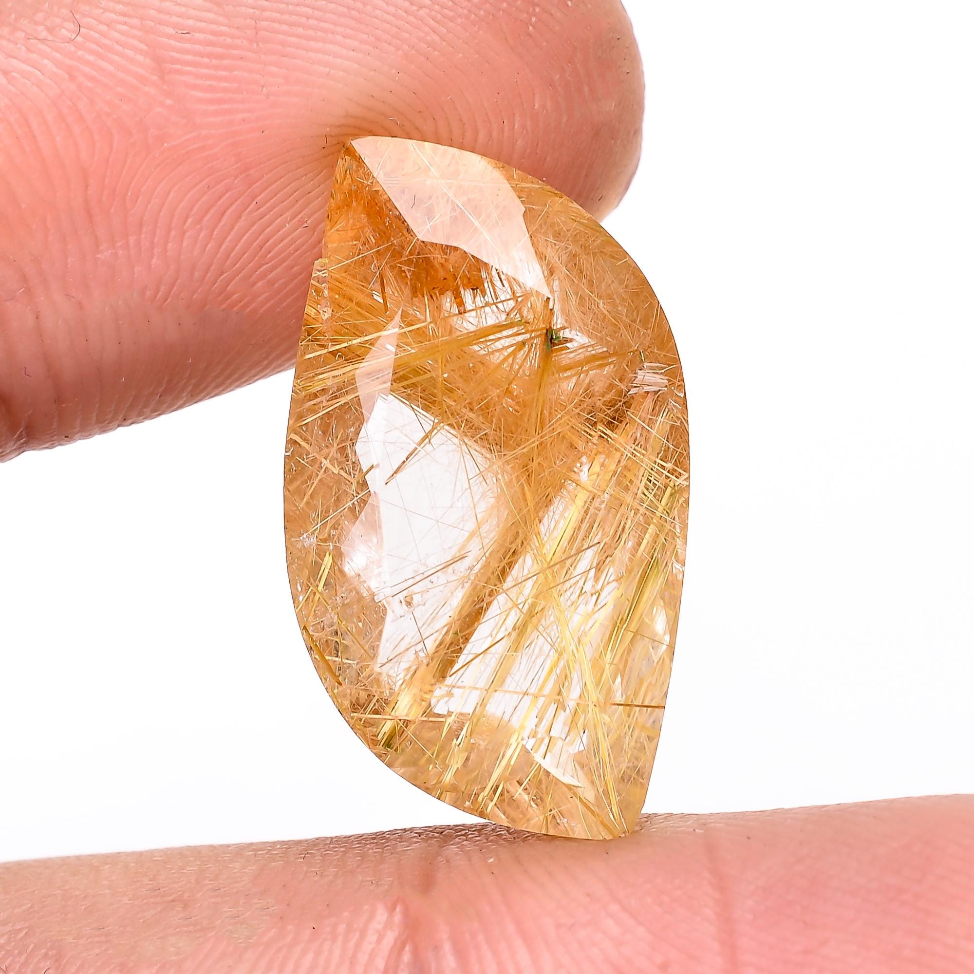 golden rutile quartz natural s shape cut stone loose gemstone